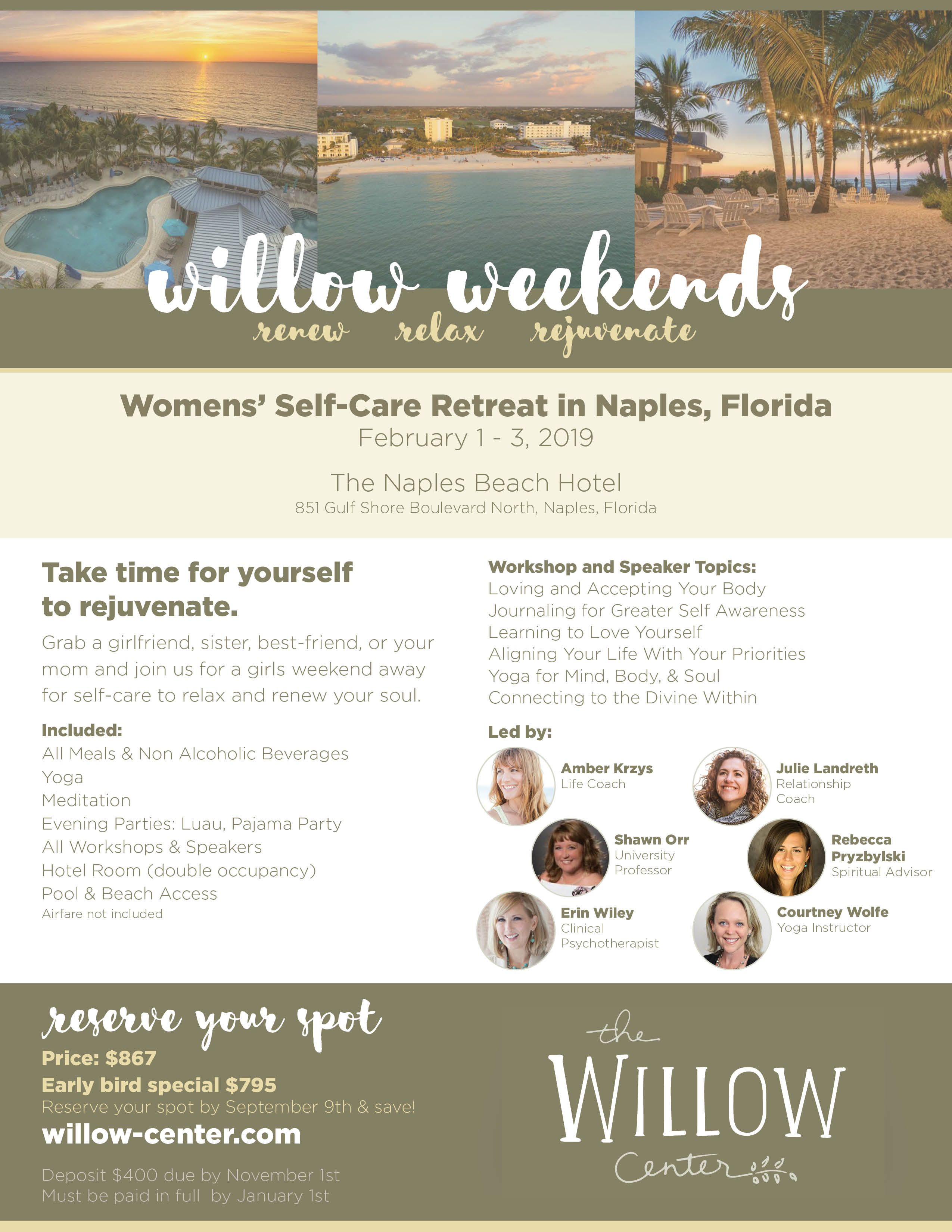 2019 Willow Weekend Flyer Manage Your Shift
